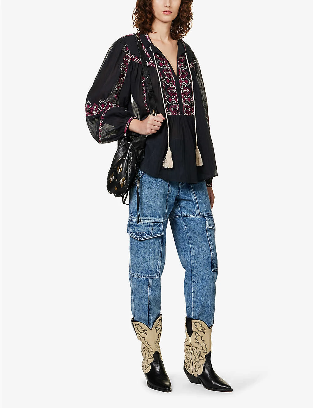 Isabel Marant Etoile Kiledia Embroidered-trim Cotton Top 4 Isabel Marant Etoile Kiledia Embroidered-trim Cotton Top - Image 2