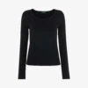 Whistles Slim-fit Scoop-neck Ribbed Stretch-woven Top 2 Whistles Slim-fit Scoop-neck Ribbed Stretch-woven Top -Ted Baker Store R04096999 BLACK M