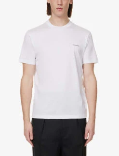 Emporio Armani Logo-print Crewneck Jersey T-shirt -Ted Baker Store R04097213 BIANCOOTTICO ALT02