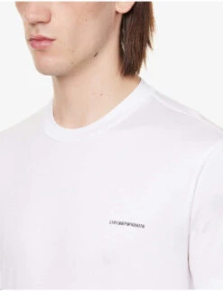 Emporio Armani Logo-print Crewneck Jersey T-shirt -Ted Baker Store R04097213 BIANCOOTTICO ALT04