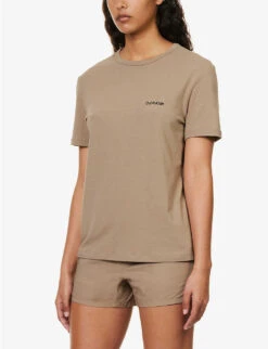 Calvin Klein Logo-embroidered Short-sleeved Stretch-cotton And Recycled-polyester T-shirt 9 Calvin Klein Logo-embroidered Short-sleeved Stretch-cotton And Recycled-polyester T-shirt -Ted Baker Store R04097695 NATURALGRAY ALT02