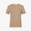 Calvin Klein Logo-embroidered Short-sleeved Stretch-cotton And Recycled-polyester T-shirt -Ted Baker Store R04097695 NATURALGRAY M