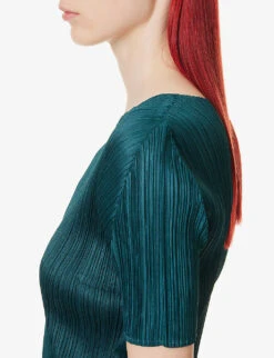 April Pleated Knitted T-shirt -Ted Baker Store R04100458 68VIRIDIAN ALT04