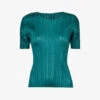 April Pleated Knitted T-shirt -Ted Baker Store R04100458 68VIRIDIAN M