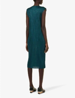 April Pleated Knitted Midi Dress -Ted Baker Store R04100459 68VIRIDIAN ALT03