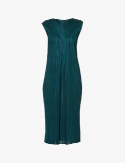 April Pleated Knitted Midi Dress