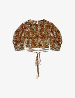 Maje Lipard Leopard-print Cotton Top