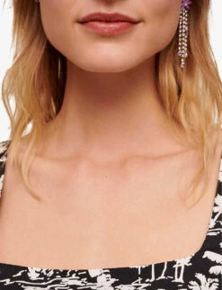 Maje Palm Tree-print Cotton Crop Top -Ted Baker Store R04101503 NOIRGRIS ALT04