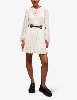 Maje Broderie Anglaise-embroidered Woven Mini Dress -Ted Baker Store R04101527 BLANC ALT01
