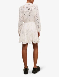Maje Broderie Anglaise-embroidered Woven Mini Dress -Ted Baker Store R04101527 BLANC ALT03