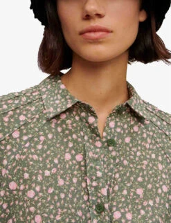 Maje Cakita Floral-print Puff-sleeved Woven Shirt -Ted Baker Store R04101537 IMPRIME ALT04
