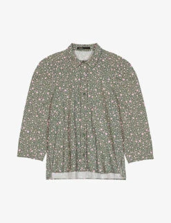 Maje Cakita Floral-print Puff-sleeved Woven Shirt