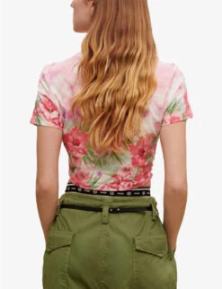 Maje Floral-print Cut-out Cotton T-shirt 10 Maje Floral-print Cut-out Cotton T-shirt -Ted Baker Store R04101565 IMPRIME ALT03