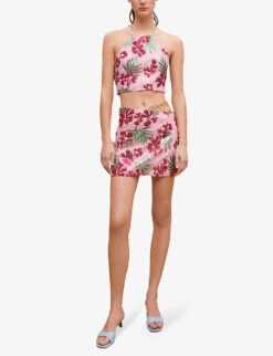 Maje Floral-embellished Sequin Mini Skirt -Ted Baker Store R04101567 ROSES ALT01
