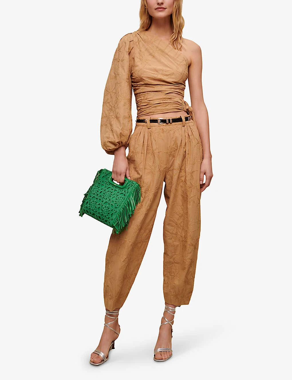 Maje Asymmetric Balloon-sleeve Cotton Top 4 Maje Asymmetric Balloon-sleeve Cotton Top - Image 2