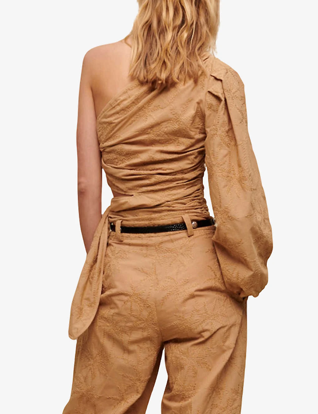 Maje Asymmetric Balloon-sleeve Cotton Top 6 Maje Asymmetric Balloon-sleeve Cotton Top - Image 4