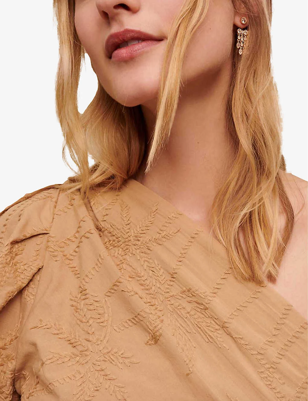 Maje Asymmetric Balloon-sleeve Cotton Top 7 Maje Asymmetric Balloon-sleeve Cotton Top - Image 5