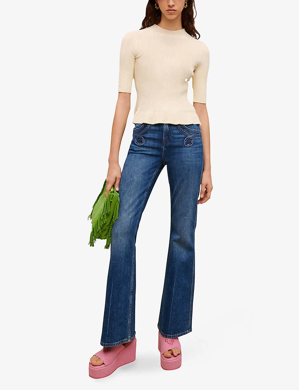 Maje Ruffled-hem Woven Top 4 Maje Ruffled-hem Woven Top - Image 2