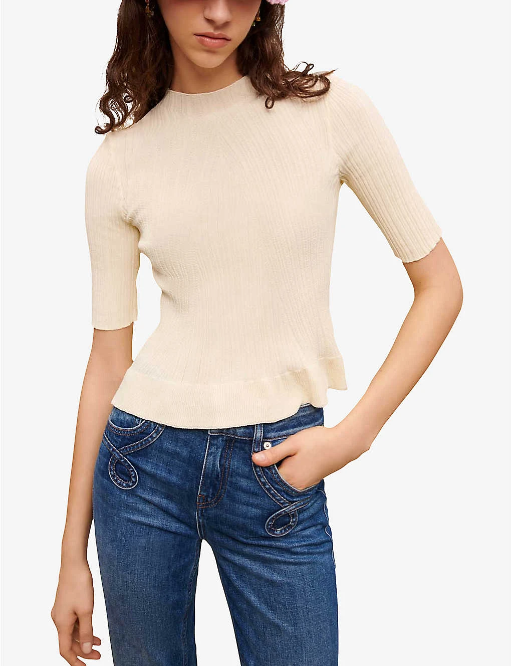 Maje Ruffled-hem Woven Top 5 Maje Ruffled-hem Woven Top - Image 3