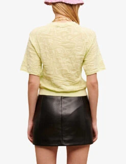 Maje Lace-weave Stretch Cotton-blend T-shirt 10 Maje Lace-weave Stretch Cotton-blend T-shirt -Ted Baker Store R04101782 VERTS ALT03