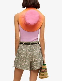 Maje Matchouli Logo-patch Ribbed Stretch-knit Top -Ted Baker Store R04101799 VIOLETS ALT03