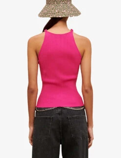 Maje Mychain Ribbed Chain-strap Stretch-knit Top -Ted Baker Store R04101812 ROSES ALT03