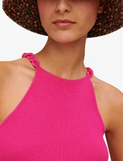 Maje Mychain Ribbed Chain-strap Stretch-knit Top -Ted Baker Store R04101812 ROSES ALT04