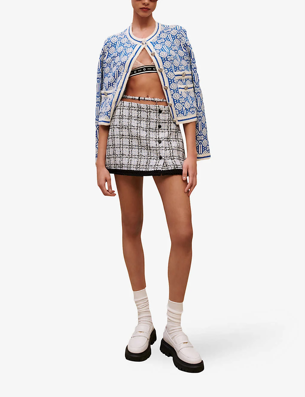 Maje High-rise Waist-strap Tweed Mini Skirt 4 Maje High-rise Waist-strap Tweed Mini Skirt - Image 2