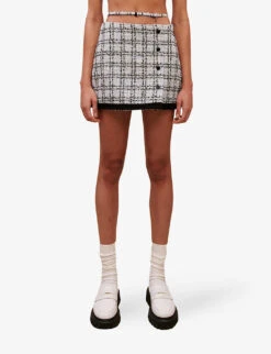 Maje High-rise Waist-strap Tweed Mini Skirt 9 Maje High-rise Waist-strap Tweed Mini Skirt -Ted Baker Store R04101830 BLEUS ALT02