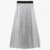 Maje Jonaely High-rise Metallic-pleated Midi Skirt -Ted Baker Store R04101841 NOIRGRIS M
