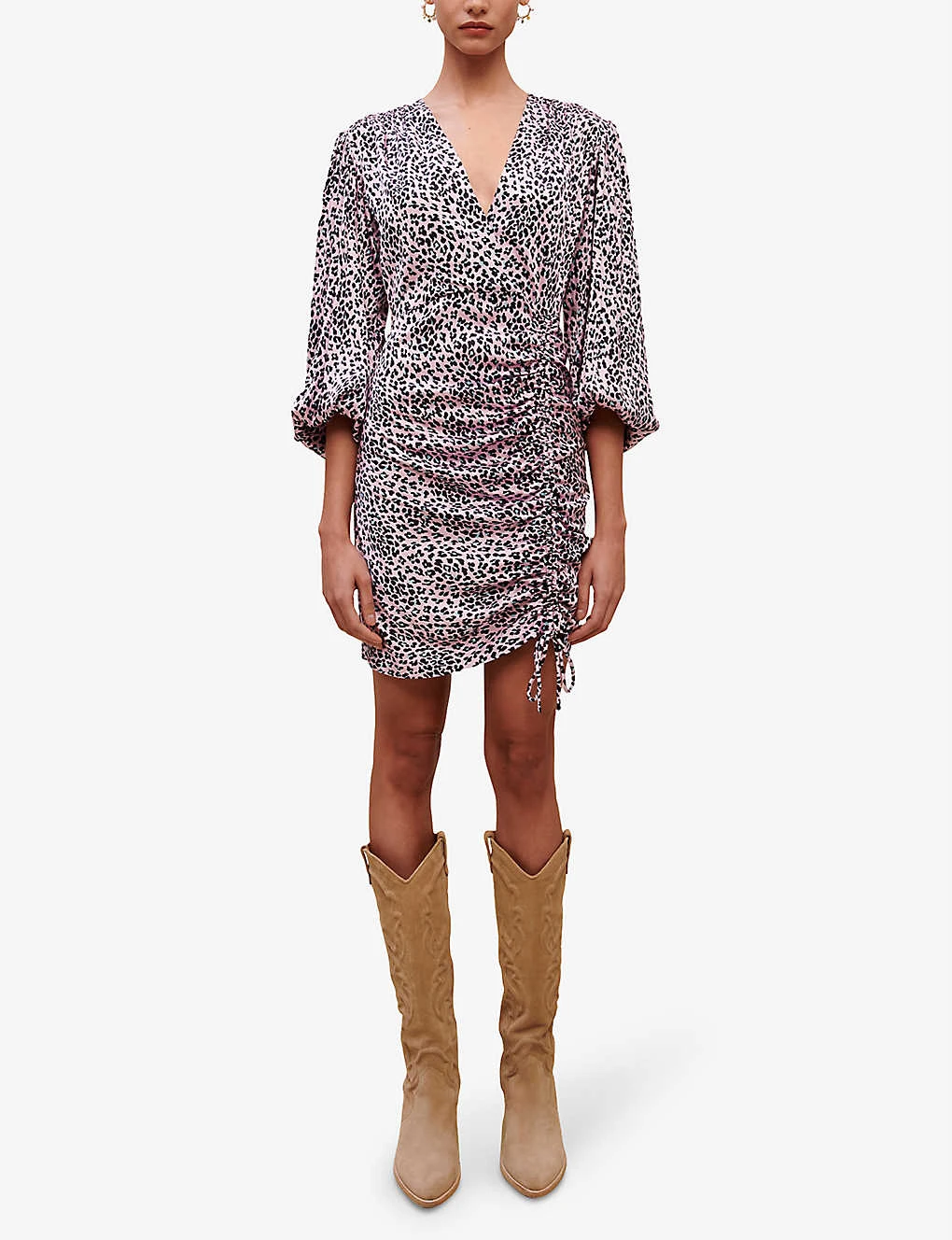 Maje Revetu Leopard-print Stretch-woven Mini Dress 5 Maje Revetu Leopard-print Stretch-woven Mini Dress - Image 3