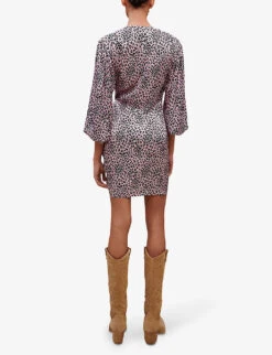 Maje Revetu Leopard-print Stretch-woven Mini Dress 10 Maje Revetu Leopard-print Stretch-woven Mini Dress -Ted Baker Store R04101855 ROSES ALT03