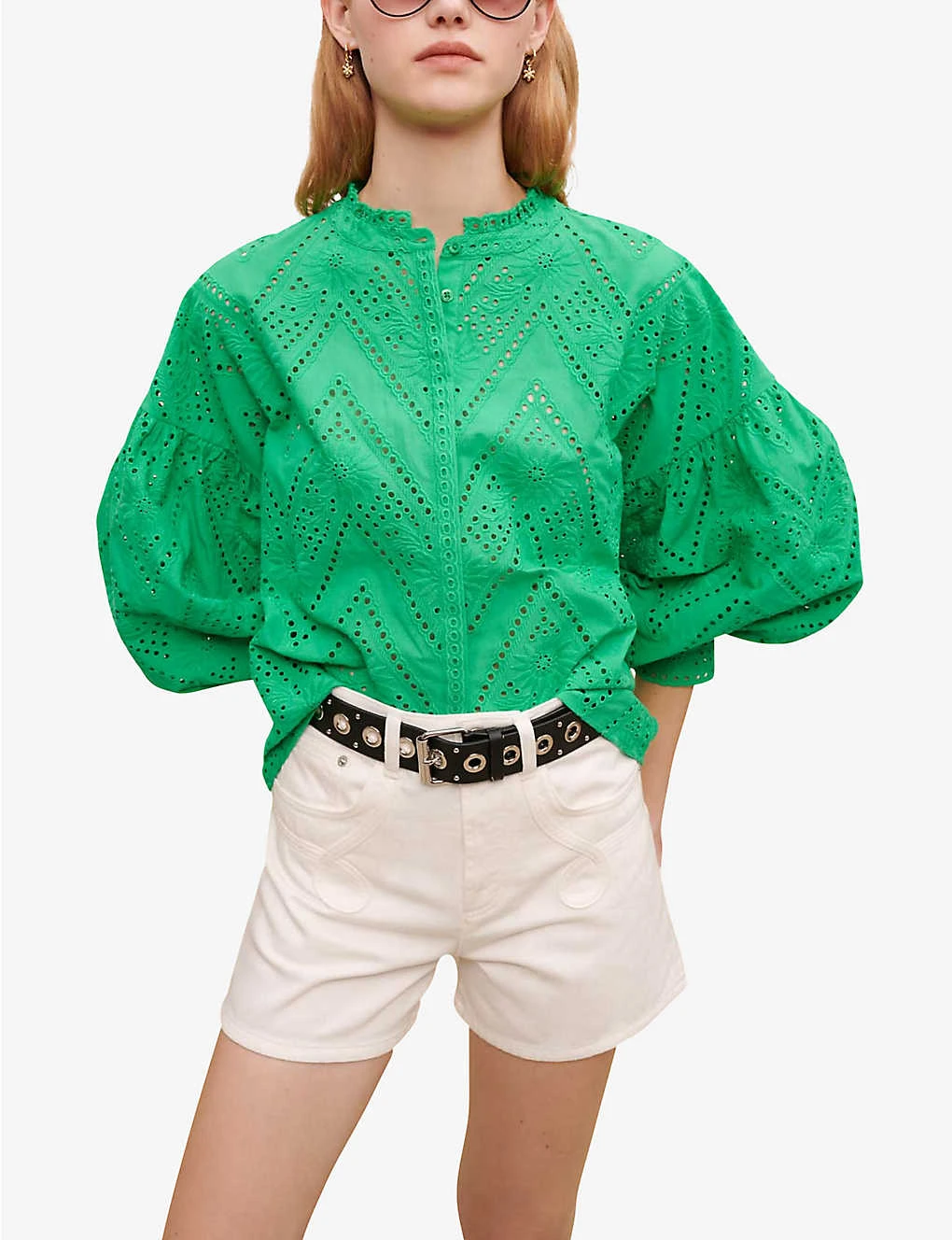 Maje Crochet-pattern Cotton Shirt 7 Maje Crochet-pattern Cotton Shirt - Image 5