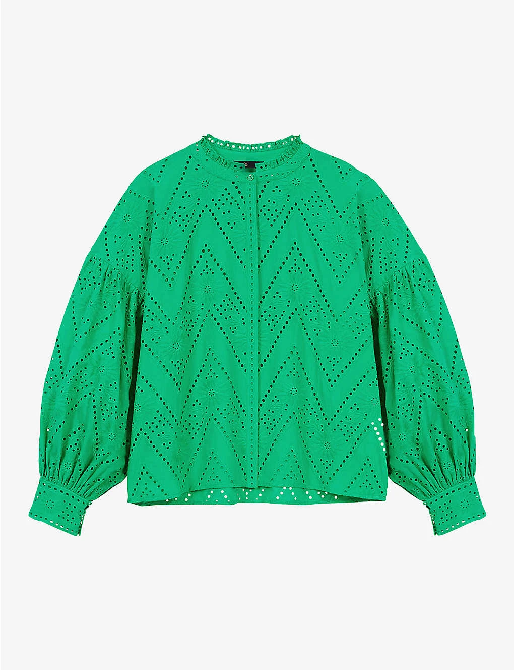 Maje Crochet-pattern Cotton Shirt 3 Maje Crochet-pattern Cotton Shirt