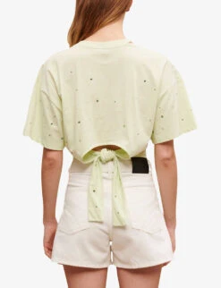 Maje Floral-embellished Cotton T-shirt 10 Maje Floral-embellished Cotton T-shirt -Ted Baker Store R04101947 VERTS ALT03