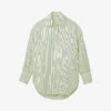 Sandro Faro Striped Oversized Cotton-blend Shirt -Ted Baker Store R04102232 VERTS M