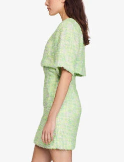 Sandro Agy Checked Layered-effect Tweed Mini Dress -Ted Baker Store R04102240 VERTS ALT02