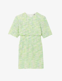 Sandro Agy Checked Layered-effect Tweed Mini Dress