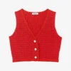 Sandro Gravelle Cropped Buttoned Tweed Sweater Vest -Ted Baker Store R04102279 ROUGES M