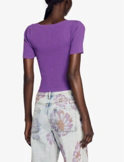 Sandro Knot-detail Layered Knitted Top -Ted Baker Store R04102527 VIOLETS ALT03