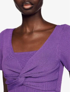 Sandro Knot-detail Layered Knitted Top -Ted Baker Store R04102527 VIOLETS ALT04