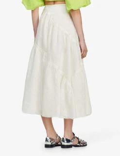Sandro Christina Tiered-panel Linen-blend Maxi Skirt -Ted Baker Store R04102633 NATURELS ALT03