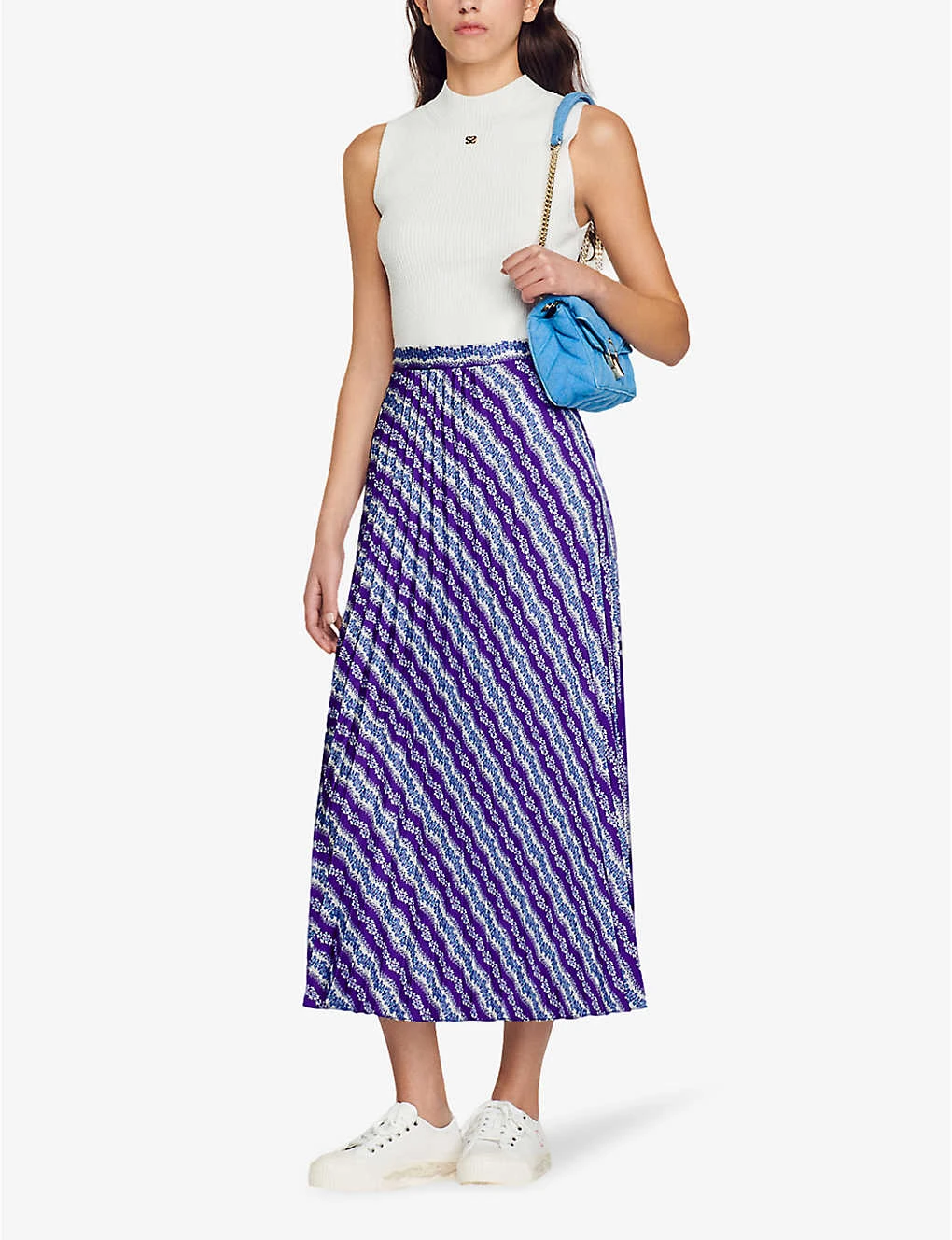 Sandro Perona Floral-print Pleated Woven Midi Skirt 4 Sandro Perona Floral-print Pleated Woven Midi Skirt - Image 2