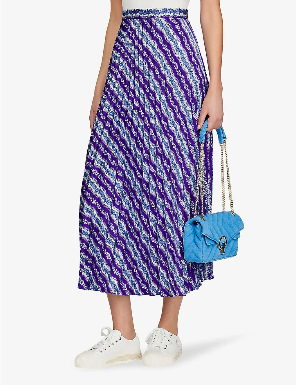 Sandro Perona Floral-print Pleated Woven Midi Skirt 5 Sandro Perona Floral-print Pleated Woven Midi Skirt - Image 3