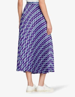 Sandro Perona Floral-print Pleated Woven Midi Skirt 10 Sandro Perona Floral-print Pleated Woven Midi Skirt -Ted Baker Store R04102657 VIOLETS ALT03