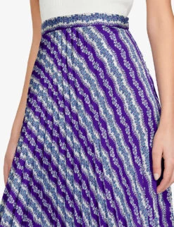 Sandro Perona Floral-print Pleated Woven Midi Skirt 11 Sandro Perona Floral-print Pleated Woven Midi Skirt -Ted Baker Store R04102657 VIOLETS ALT04
