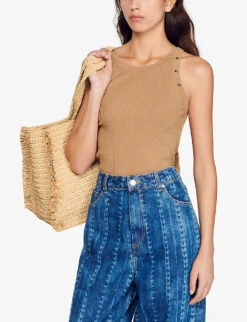 Sandro Brison Ribbed Woven Vest Top 9 Sandro Brison Ribbed Woven Vest Top -Ted Baker Store R04102669 NATURELS ALT02