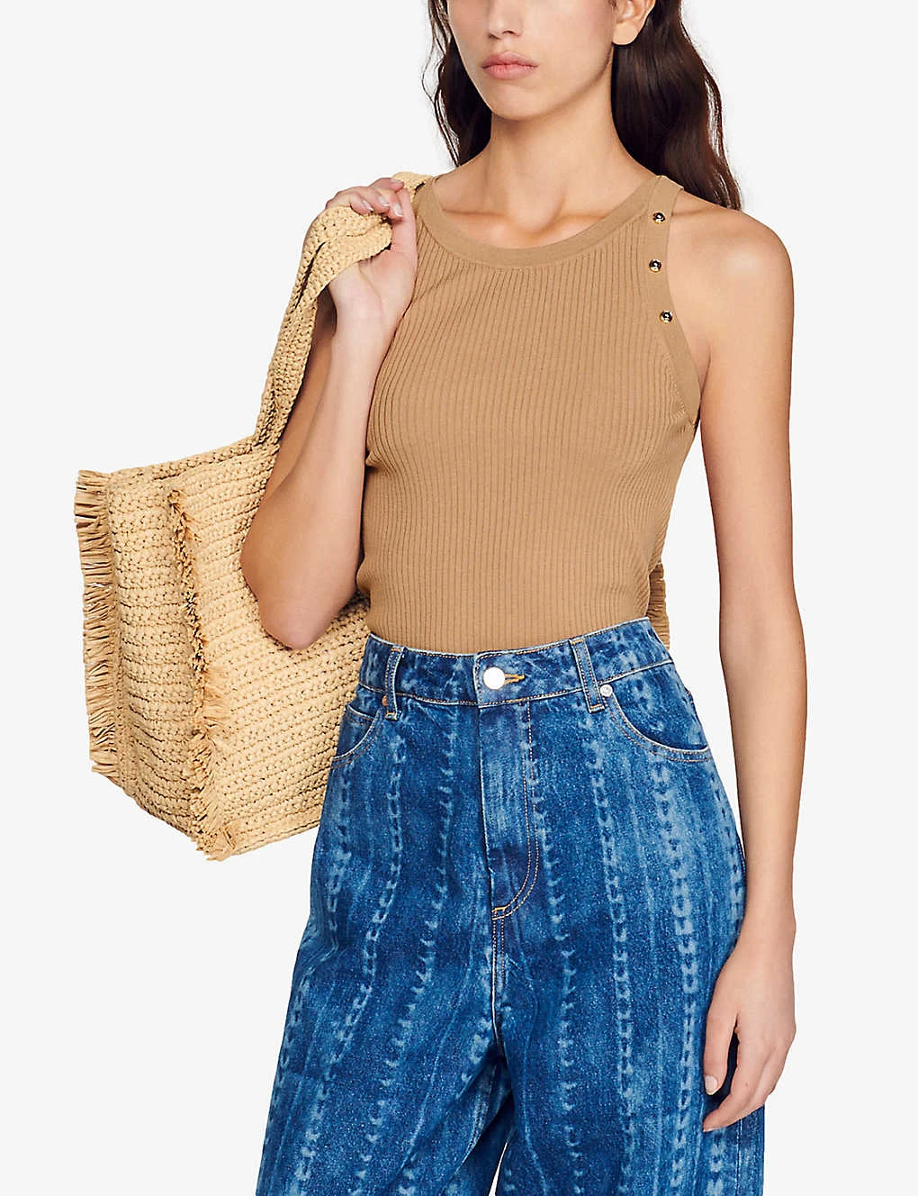 Sandro Brison Ribbed Woven Vest Top 5 Sandro Brison Ribbed Woven Vest Top - Image 3