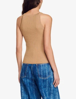 Sandro Brison Ribbed Woven Vest Top 10 Sandro Brison Ribbed Woven Vest Top -Ted Baker Store R04102669 NATURELS ALT03