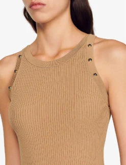 Sandro Brison Ribbed Woven Vest Top 11 Sandro Brison Ribbed Woven Vest Top -Ted Baker Store R04102669 NATURELS ALT04